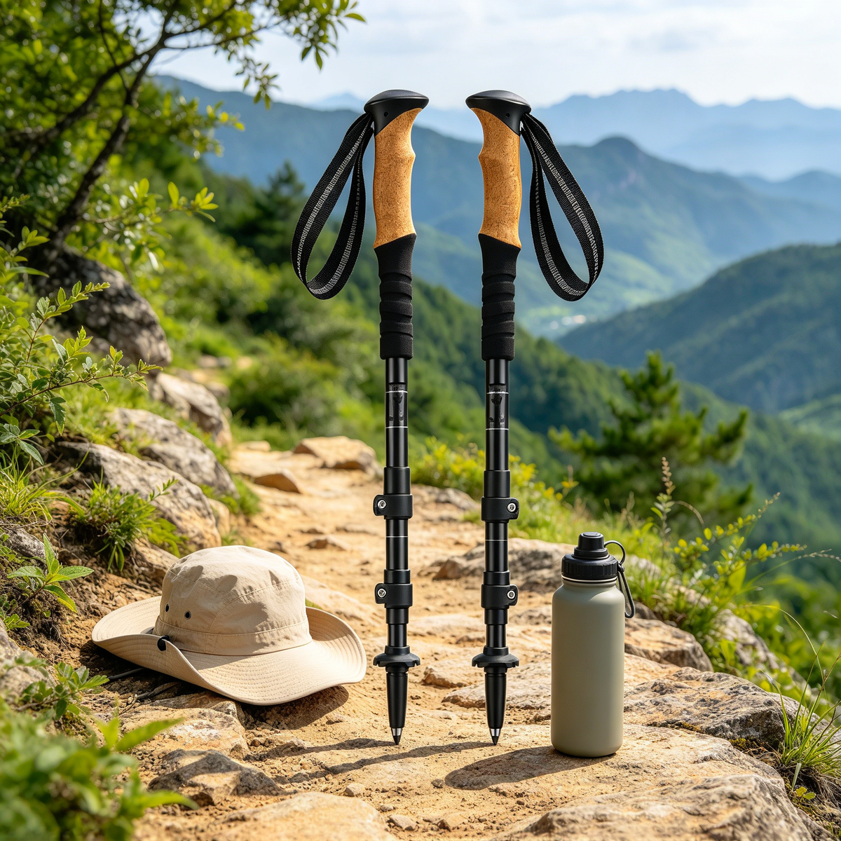Portable Collapsible Trekking Poles for Trail Walking