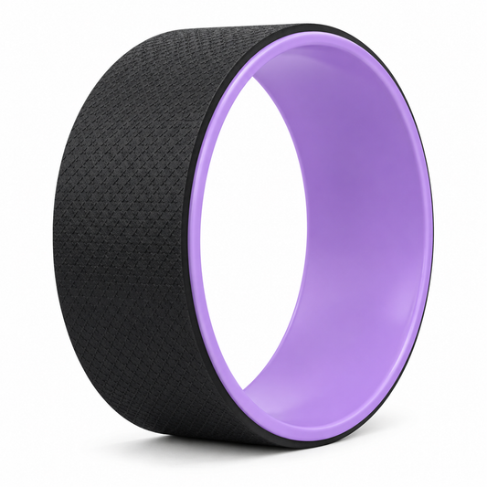 Yoga wheel on white background