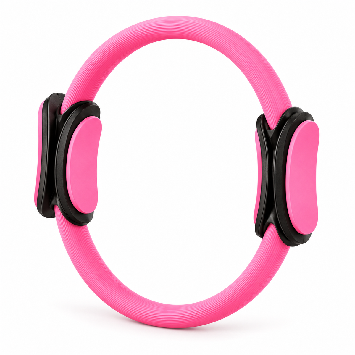 White background hero view of pink Pilates resistance ring
