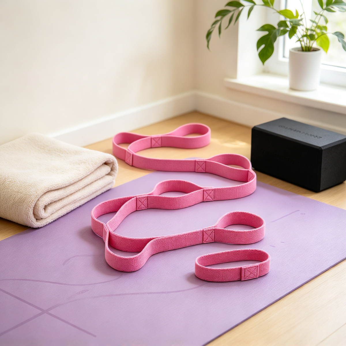 Yoga Stretching Strap with Multiple Grip Loops