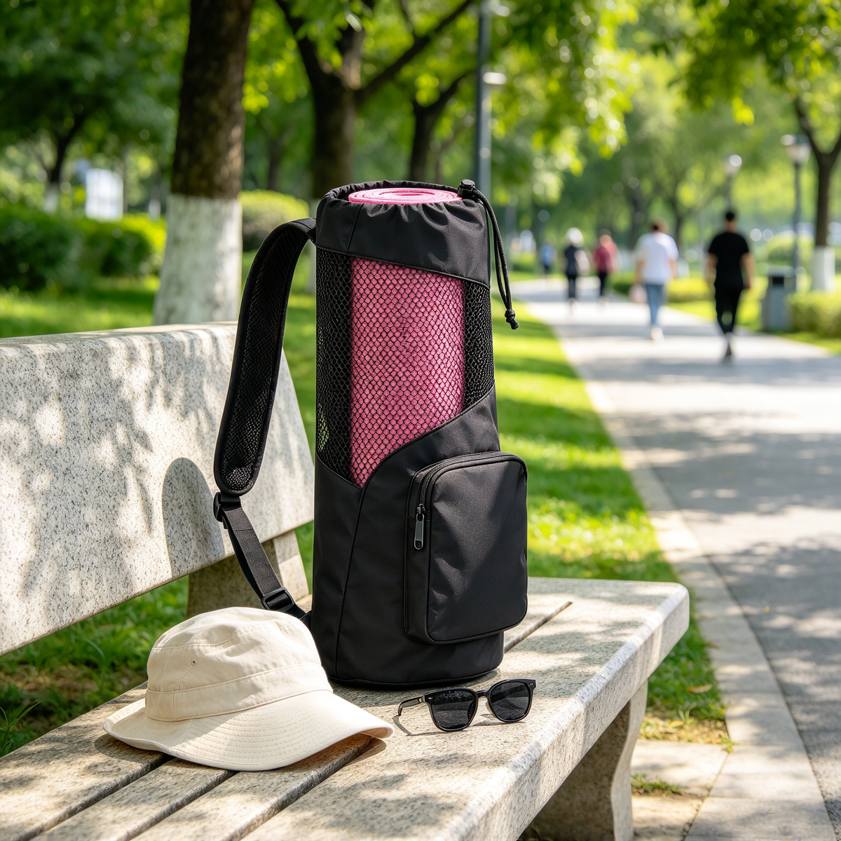Compact Yoga Mat Carry Backpack with Gear Storage