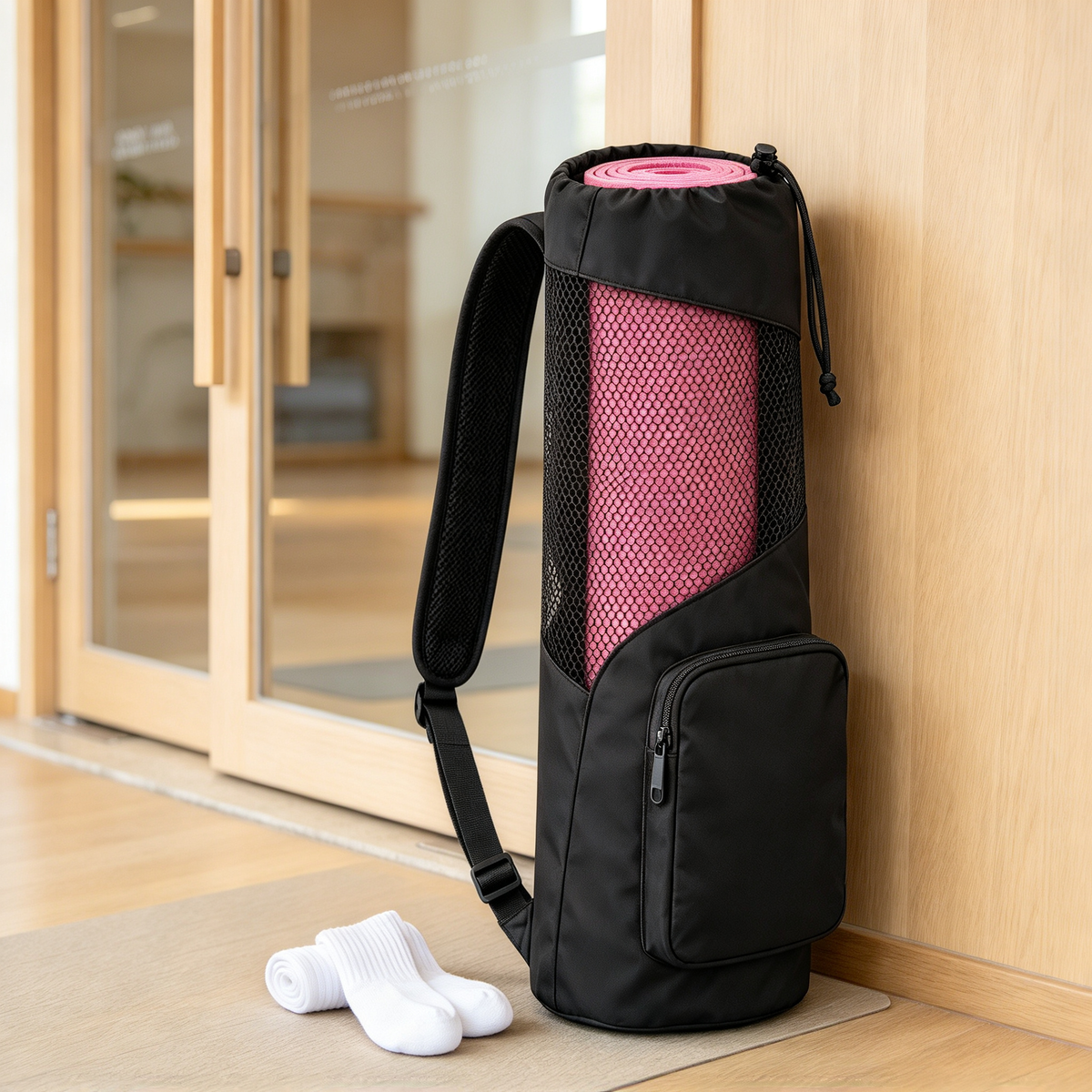Compact Yoga Mat Carry Backpack with Gear Storage