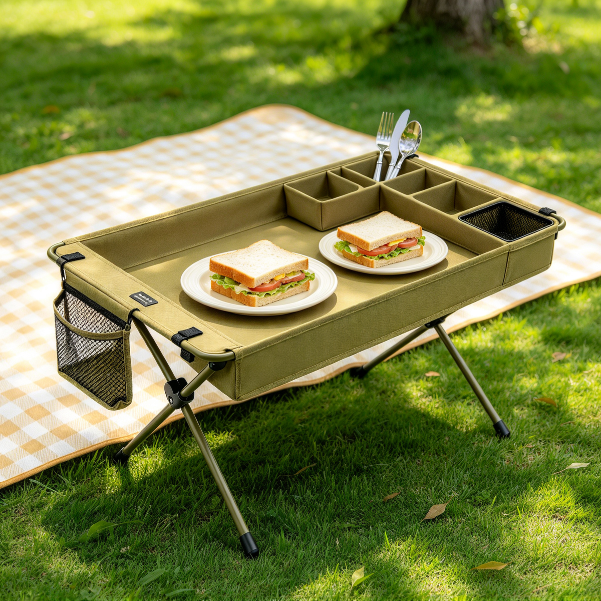 Portable Camping Table Organizer for Outdoor Cooking