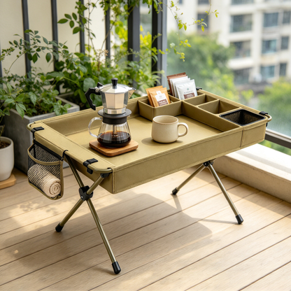 Portable Camping Table Organizer for Outdoor Cooking