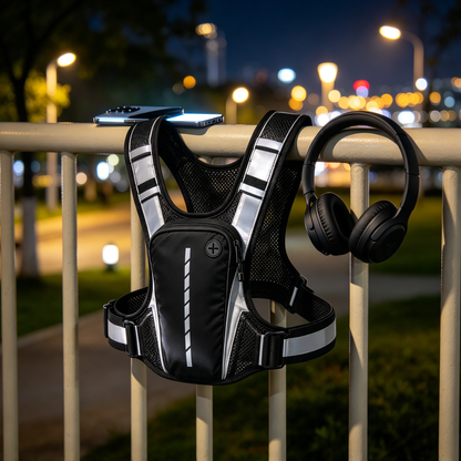 Reflective Running Vest for Low-Light Outdoor Training