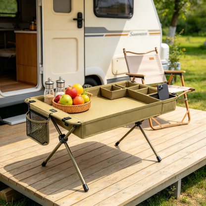 Portable Camping Table Organizer for Outdoor Cooking
