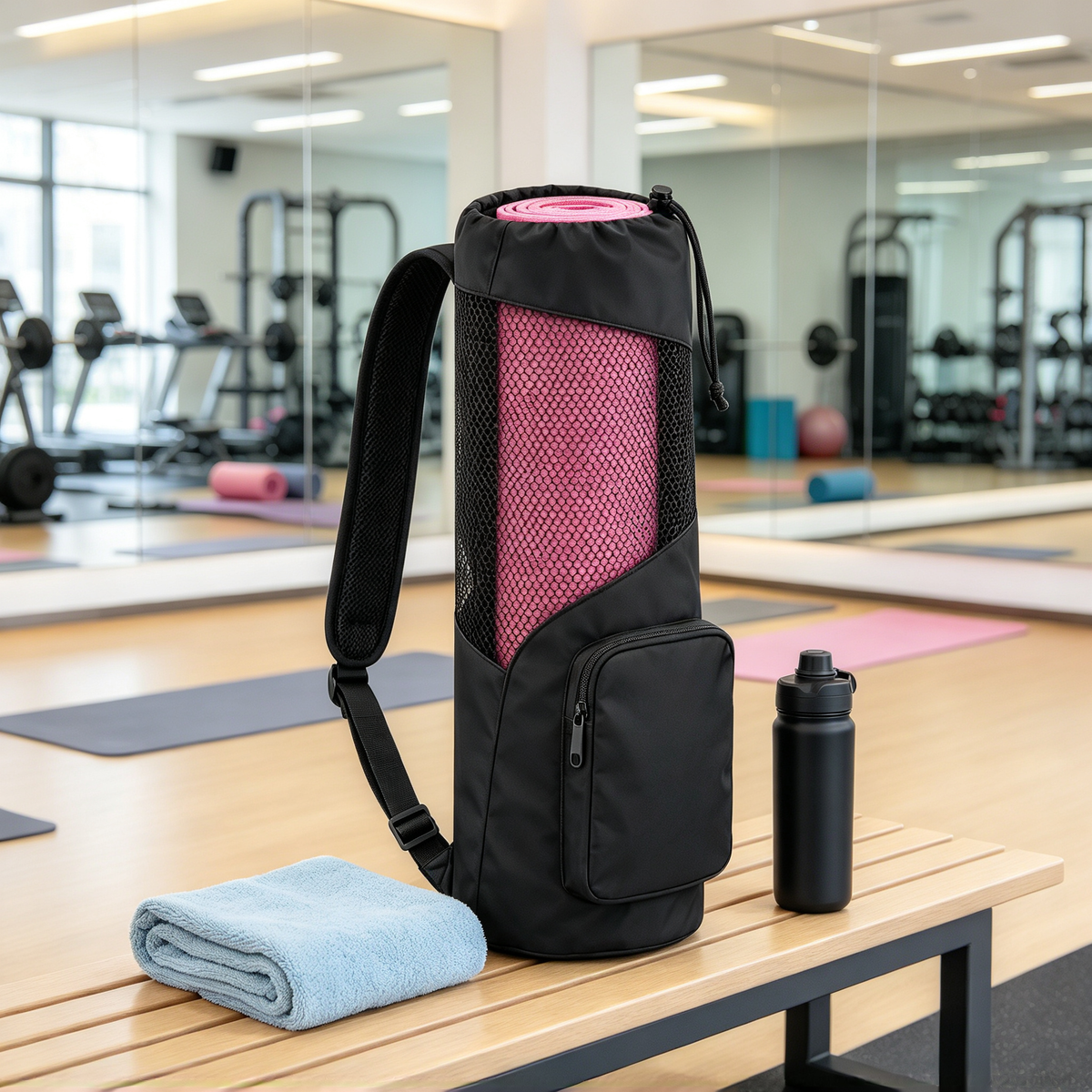 Compact Yoga Mat Carry Backpack with Gear Storage